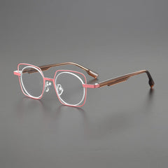 Racca Titanium Acetate Glasses Frame Round Frames Southood Red Brown