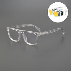 Rad Acetate Glasses Frame With 3 Magnetic Sunglasses Clips Rectangle Frames Southood Clear 