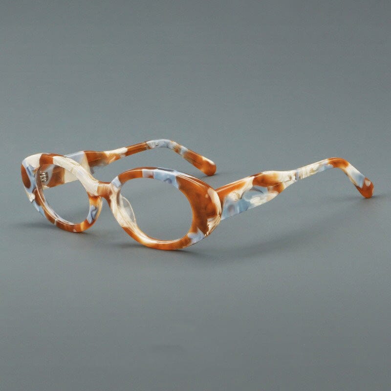 Rafi Oval Vintage Acetate Eyeglass Frame Oval Frames Southood Brown Leopard