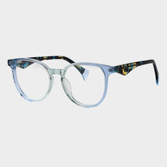 Raleigh Vintage Acetate Glasses Frame Oval Frames Southood Clear Blue Green