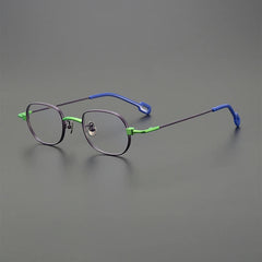 Randy Titanium Rectangle Glasses Frame Rectangle Frames Southood Purple Green