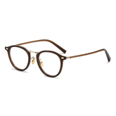 Remirez Titanium Round Glasses Frame Round Frames Southood Toasted Tea