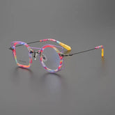 Reso Colorful Titanium Glasses Frame Geometric Frames Southood Pink Purple