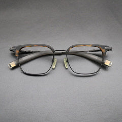 Reve Vintage Acetate Square Glasses Frame Rectangle Frames Southood Leopard Gun