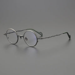 Rey Retro Round Titanium Eyeglasses Frame Round Frames Southood Grey Gun