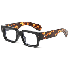 Reynald Square Glasses Frame Rectangle Frames Southood Black leopard 