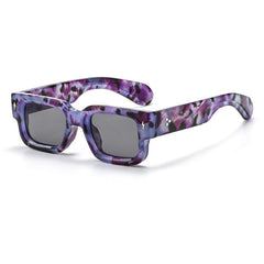 Reynald Square TR90 Sunglasses Sunglasses Southood Purple Leopard(Dark Gray Lens)
