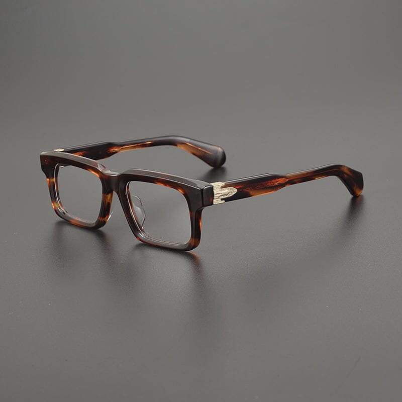 Ricardo Retro Rectangle Acetate Glasses Frame Rectangle Frames Southood Leopard