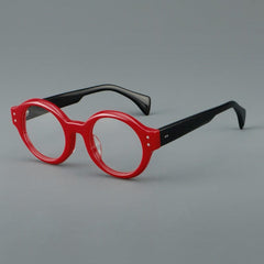 Ricci Retro Round Acetate Optical Frame Round Frames Southood Red