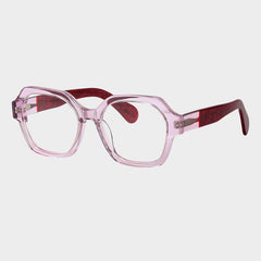 Ripken Vintage Acetate Glasses Frame Geometric Frames Southood Clear Pink