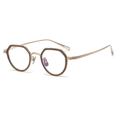 Robbin Retro Geometric Titanium Glasses Frame Geometric Frames Southood Brown