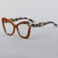 Roisin Vintage Acetate Glasses Frame Geometric Frames Southood C2 Tea leopard