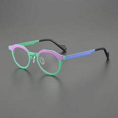 Romy Titanium Glasses Frame Geometric Frames Southood Puprle Green