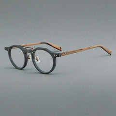 Ron Retro Round Acetate Glasses Frame Round Frames Southood Wood Grain