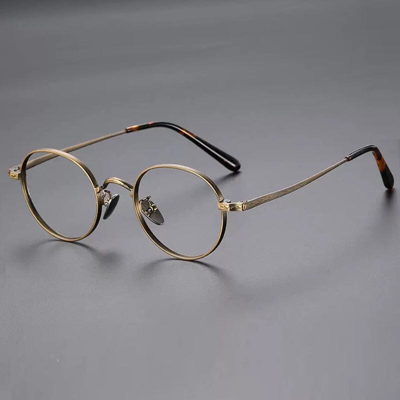 Rook Vintage Titanium Glasses Frame Oval Frames Southood Brozne