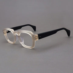Rotonya Acetate Retro Square Glasses Frame Rectangle Frames Southood Matte Yellow Black