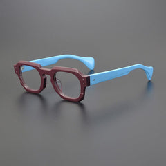 Rotonya Acetate Retro Square Glasses Frame Rectangle Frames Southood Wine Red
