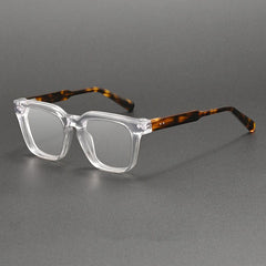 Rourke Vintage Acetate Glasses Frame Rectangle Frames Southood Clear Leopard