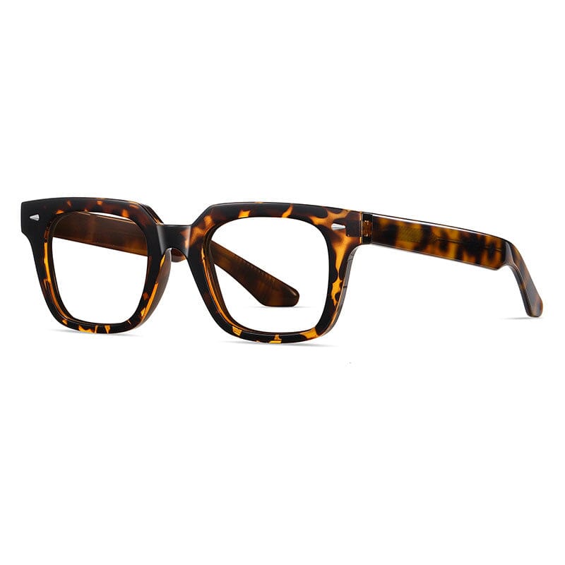 Rowley Vintage TR90 Rectangle Eyeglasses Rectangle Frames Southood Leopard