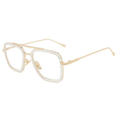 Roy Square Anti Blue Light Glasses Rectangle Frames Southood Gold clear 