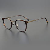 Rune Vintage Acetate Titanium Glasses Frame Round Frames Southood Leopard bronze
