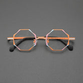 Saku Titanium Geometric Glasses Frame Geometric Frames Southood Orange