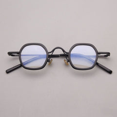 Sal Retro Acetate Glasses Frame Rectangle Frames Southood Black
