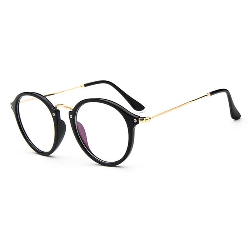 Sam Vintage Round Glasses Frames Round Frames Southood Bright Black 