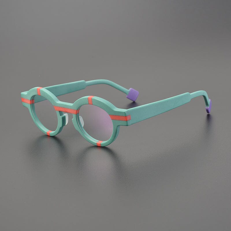 Saxan Matte Acetate Round Glasses Frame Round Frames Southood Matte Green