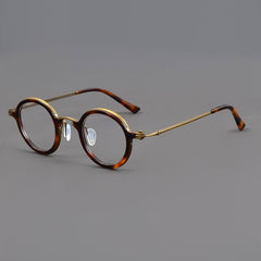 Saxon Titanium Round Glasses Frame Round Frames Southood Leopard