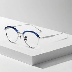 Sayam Retro Titanium Glasses Frame Oval Frames Southood Blue