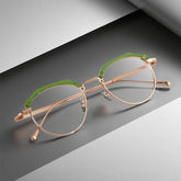 Sayam Retro Titanium Glasses Frame Oval Frames Southood Green