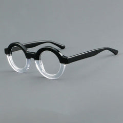 Sean Retro Round Acetate Glasses Frame Round Frames Southood Black Clear
