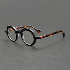 See Retro Acetate Glasses Frame Round Frames Southood Black Leopard