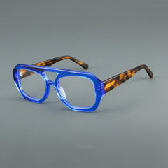Seely Retro Rectangle Acetate Glasses Frame Aviator Frames Southood Blue Tortoiseshell