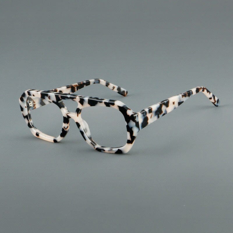 Seely Retro Rectangle Acetate Glasses Frame Aviator Frames Southood White Tortoiseshell