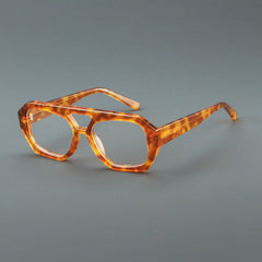 Seely Retro Rectangle Acetate Glasses Frame Aviator Frames Southood Yellow Tortoiseshell