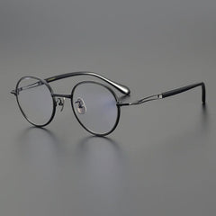 Shamim Vintage Titanium Glasses Frame Round Frames Southood Black