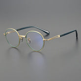 Shamim Vintage Titanium Glasses Frame Round Frames Southood Golden Green