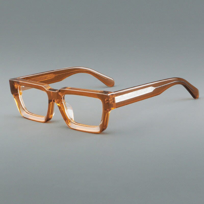 Shan Retro Rectangle Acetate Glasses Frame Rectangle Frames Southood Brown