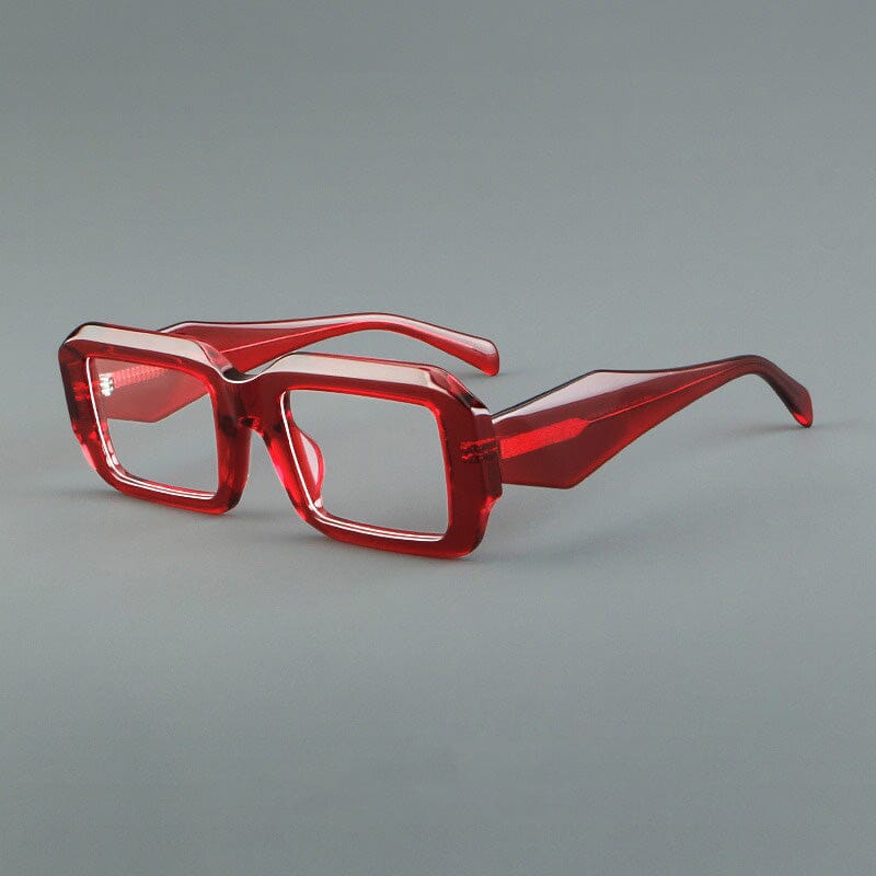 Shang Retro Rectangle Acetate Glasses Frame Rectangle Frames Southood Red