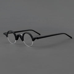 Shaw Retro Round Acetate Glasses Frame Round Frames Southood Black