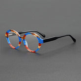 Silas Vintage Acetate Glasses Frame Round Frames Southood Blue Leopard
