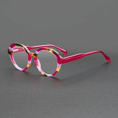 Silas Vintage Acetate Glasses Frame Round Frames Southood Red Leopard