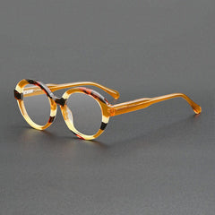 Silas Vintage Acetate Glasses Frame Round Frames Southood Tea Leopard