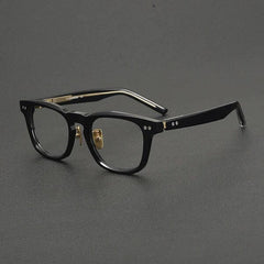 Sinner Vintage Acetate Eyeglasses Frame Rectangle Frames Southood Black Gold