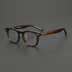 Sinner Vintage Acetate Eyeglasses Frame Rectangle Frames Southood Dark Tea Gold