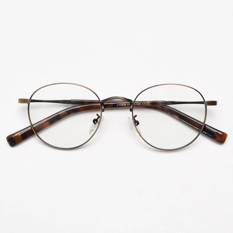 Skylar Retro Alloy Glasses Frame Round Frames Southood Bronze