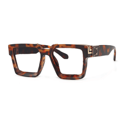 S&L Square Glasses Frames Rectangle Frames Southood leopard clear