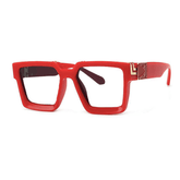 S&L Square Glasses Frames Rectangle Frames Southood red clear
